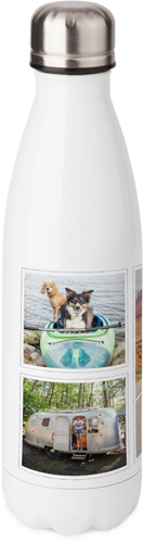 Adventures and Roadtrips Stainless Steel Water Bottle, 17oz, Stainless Steel Water Bottle, White, white