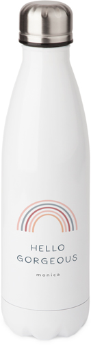 Hello Gorgeous Stainless Steel Water Bottle, 17oz, Stainless Steel Water Bottle, Gray, gunmetal