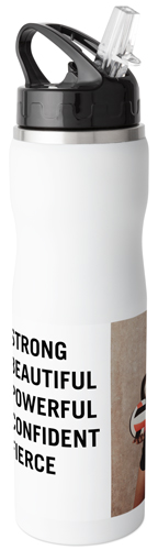 Positive Message Stainless Steel Water Bottle with Straw, 25oz, With Straw, Multicolor, multi