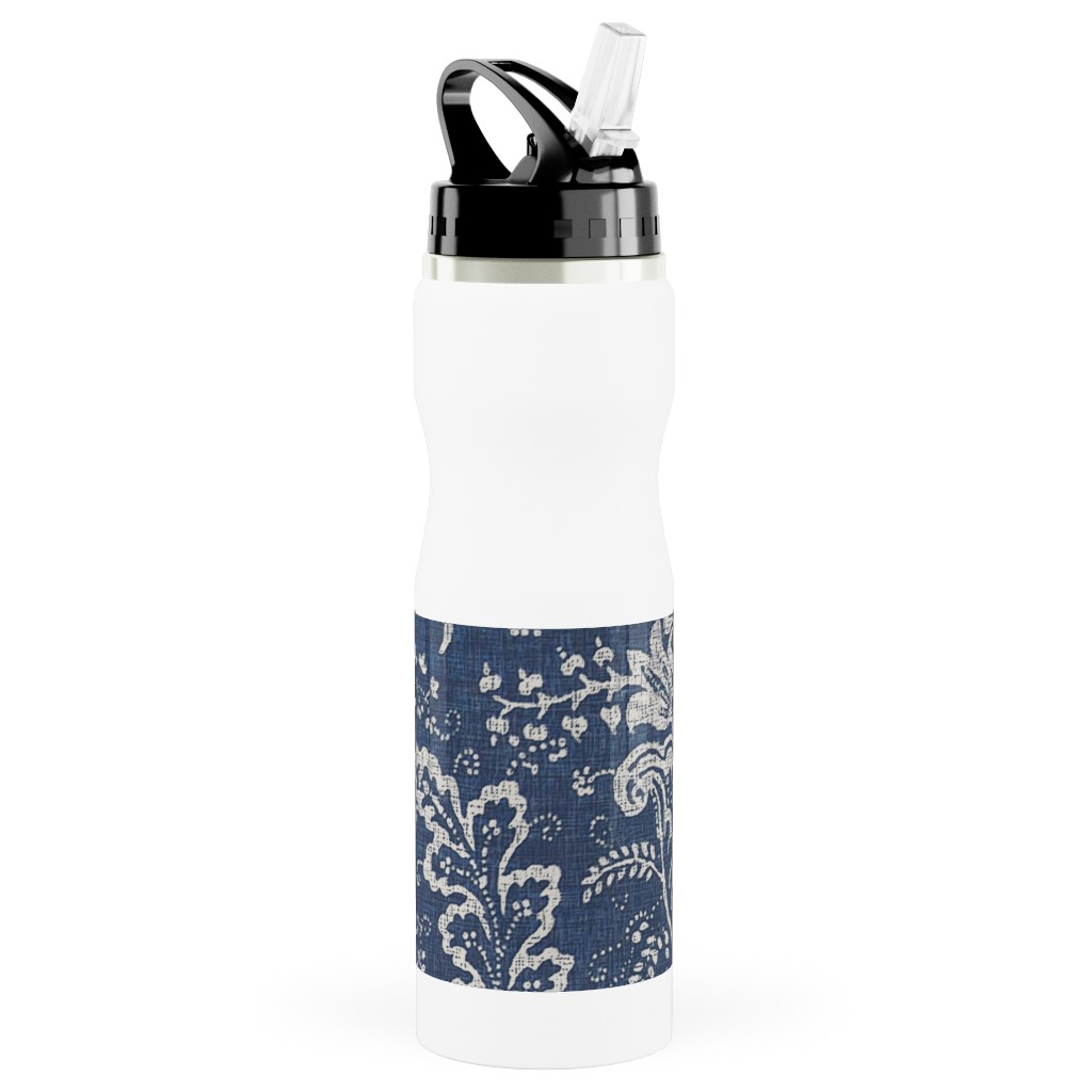 Blue Stainless Tumblers With Straw