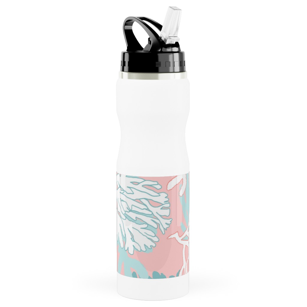 Coral Springs Stainless Steel Water Bottle with Straw, 25oz, With Straw, Multicolor