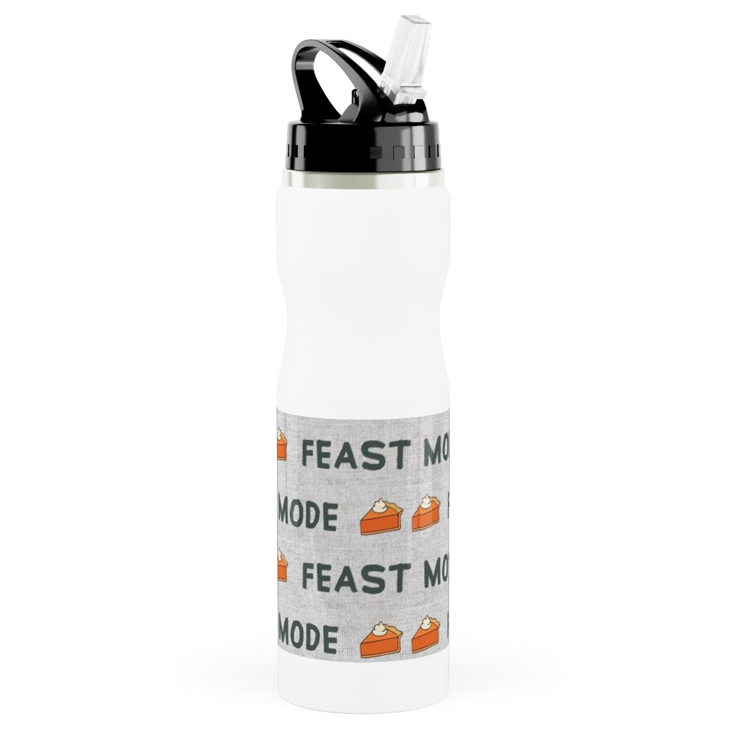 Feast Mode - Nandor Olive Stainless Steel Water Bottle with Straw, 25oz, With Straw, Gray, Gray