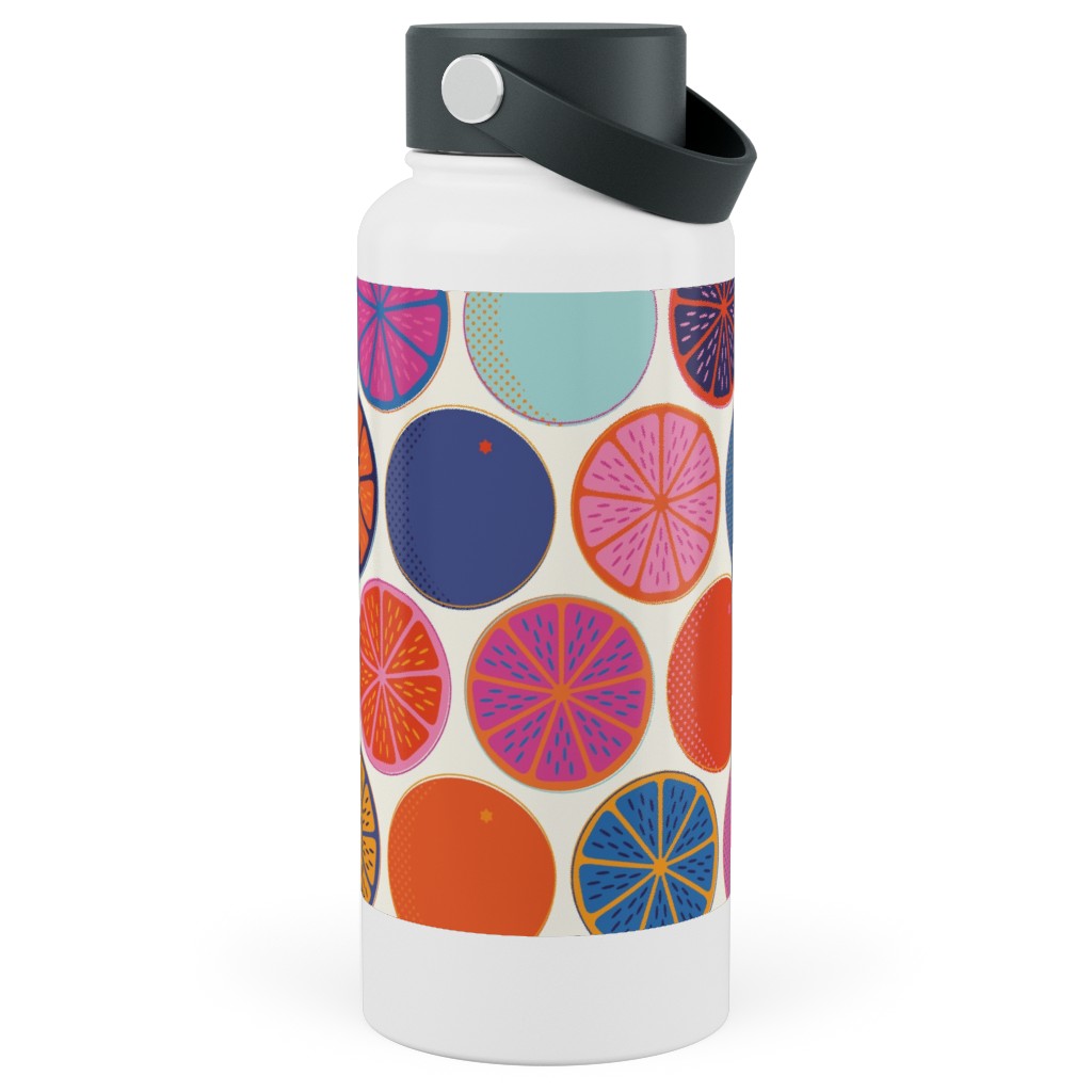 Orange Pop - Multi Stainless Steel Wide Mouth Water Bottle, 30oz, Wide Mouth, Multicolor