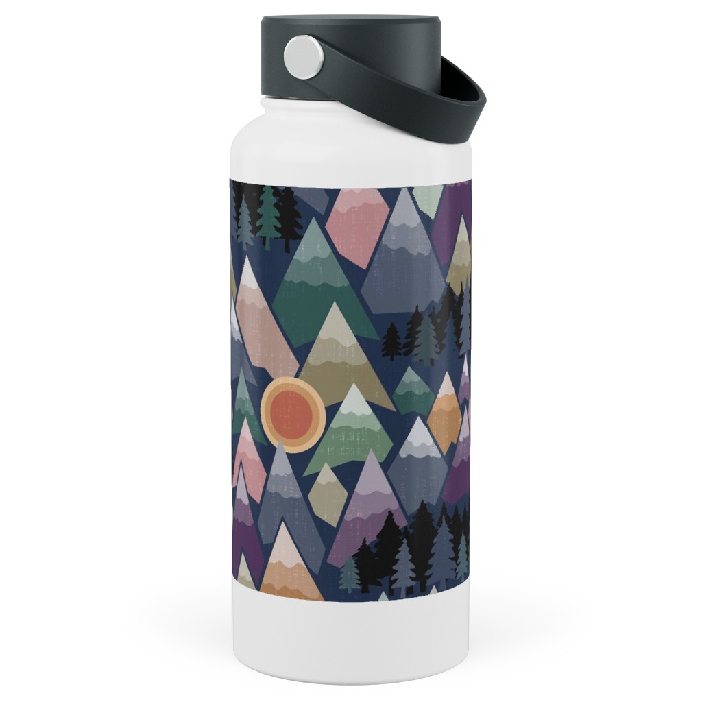 the Mountains Are Calling - Colourful Stainless Steel Wide Mouth Water Bottle, 30oz, Wide Mouth, Multicolor