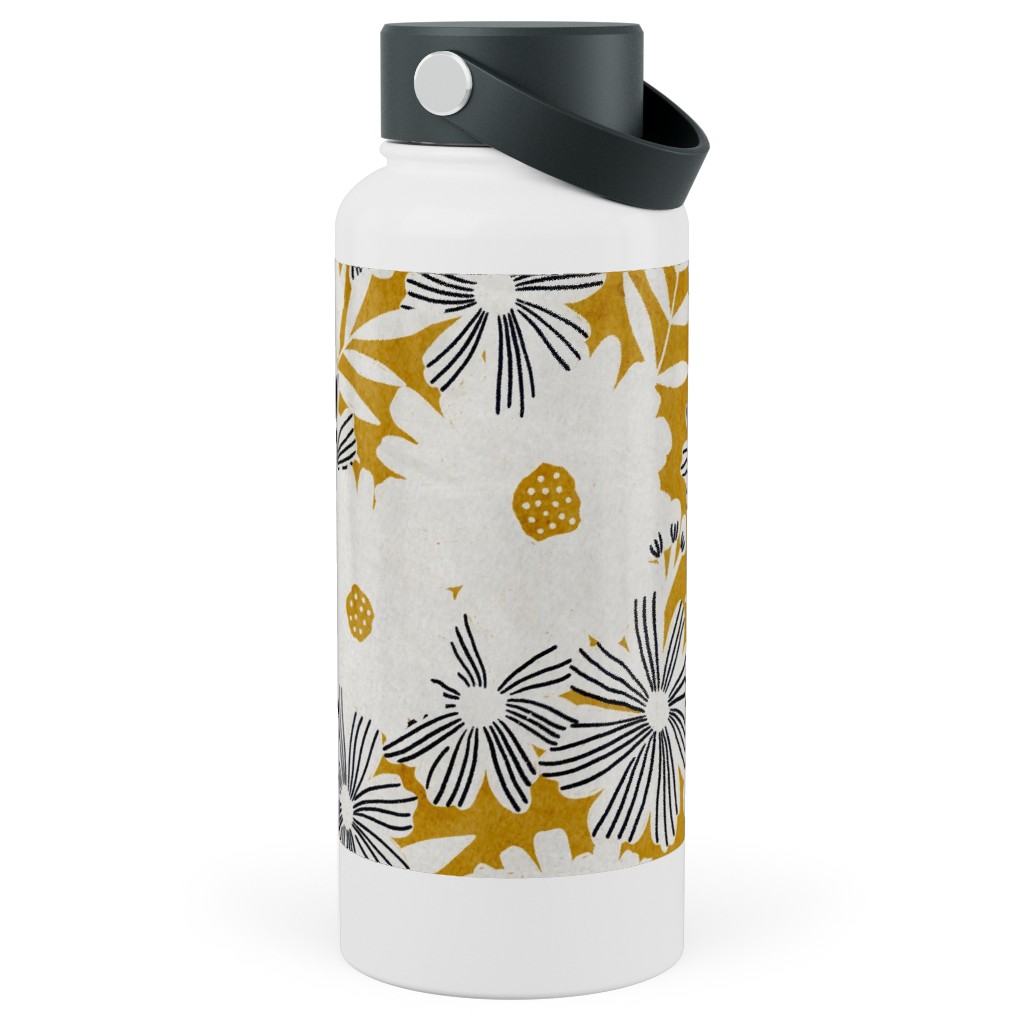 Stacy - Mustard Stainless Steel Wide Mouth Water Bottle, 30oz, Wide Mouth, Yellow, Classic Yellow