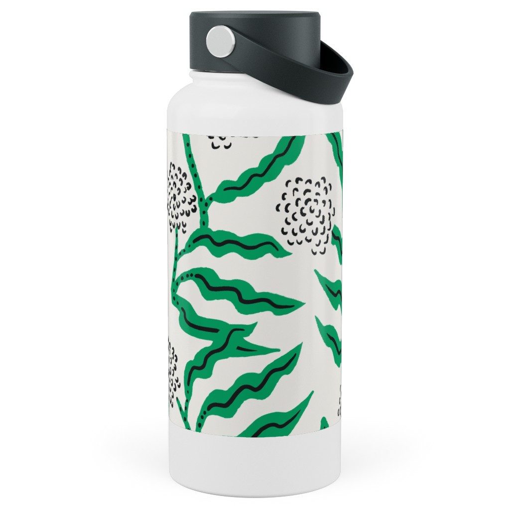 La Ville Vine Stainless Steel Wide Mouth Water Bottle, 30oz, Wide Mouth, Green