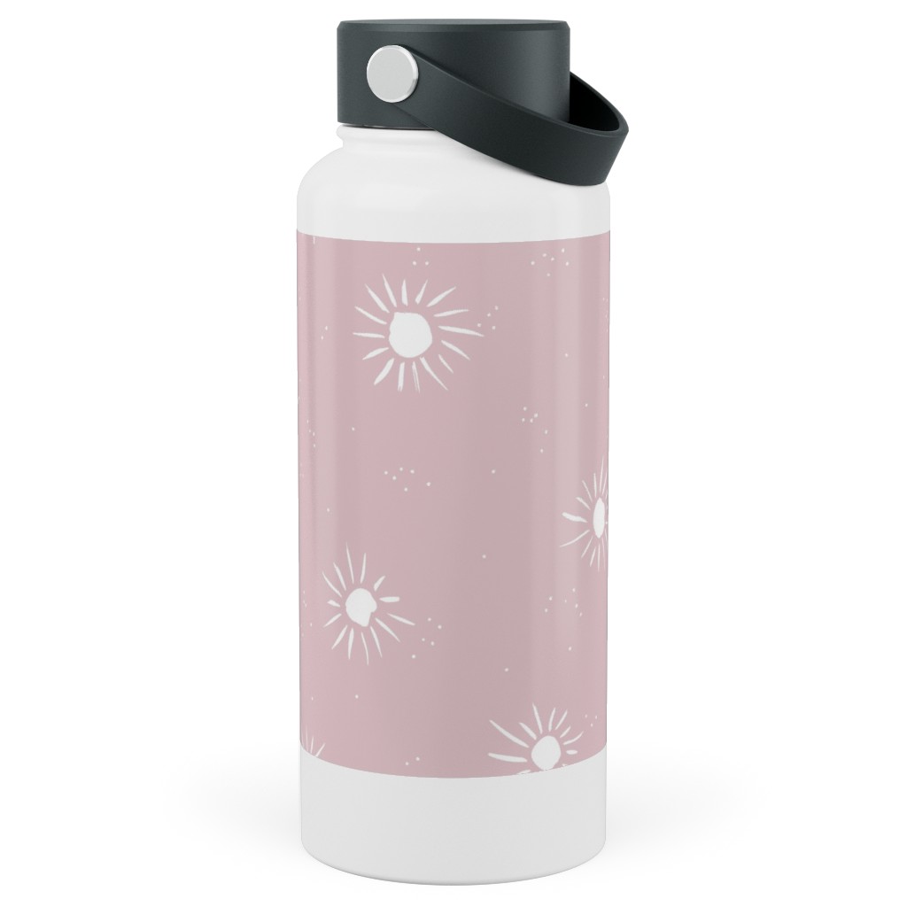 Seventies Retro Style Sunshine Stainless Steel Wide Mouth Water Bottle, 30oz, Wide Mouth, Pink, Orchid