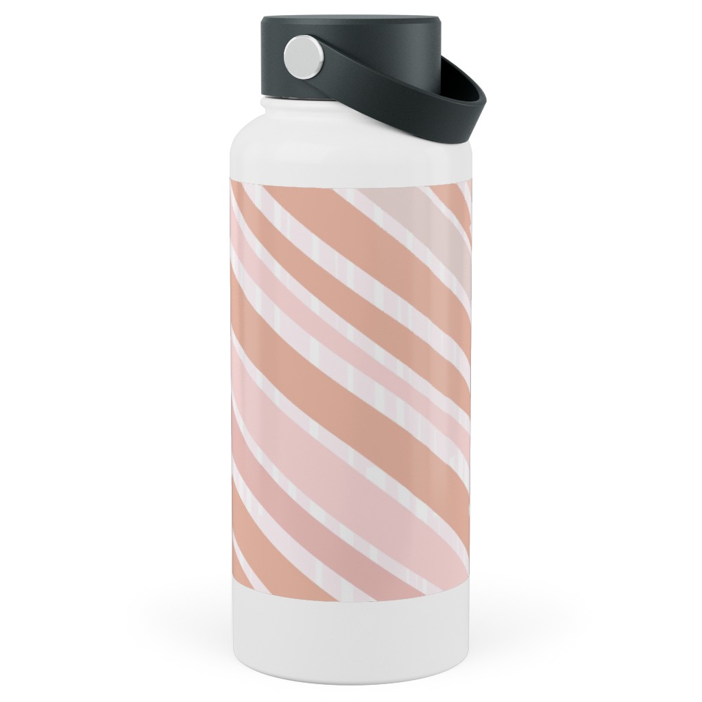 Herringbone Hues Stainless Steel Wide Mouth Water Bottle, 30oz, Wide Mouth, Pink