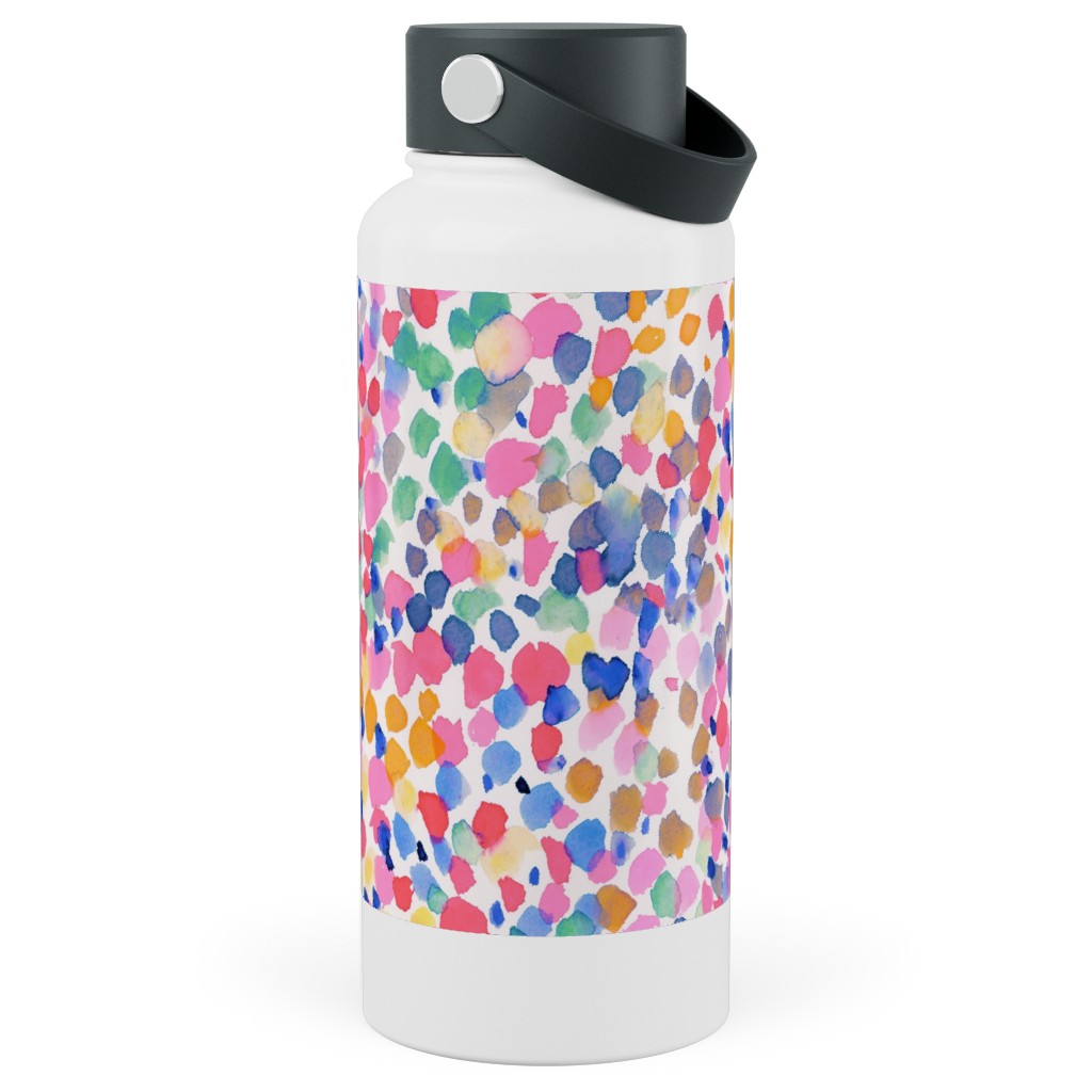 Lighthearted Pastel - Multi Stainless Steel Wide Mouth Water Bottle, 30oz, Wide Mouth, Multicolor