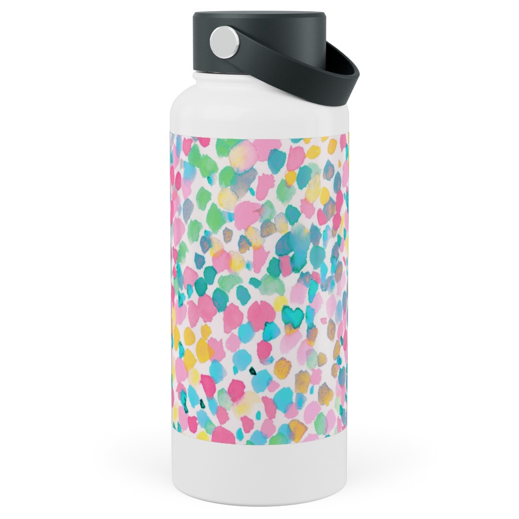 Lighthearted Summer Stainless Steel Wide Mouth Water Bottle, 30oz, Wide Mouth, Multicolor