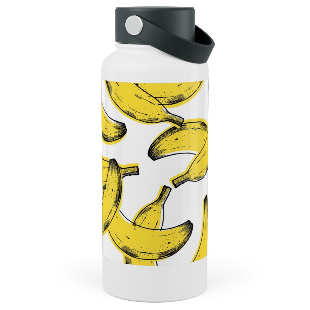 Banana Stainless Steel Wide Mouth Water Bottle, 30oz, Wide Mouth, Yellow, Classic Yellow