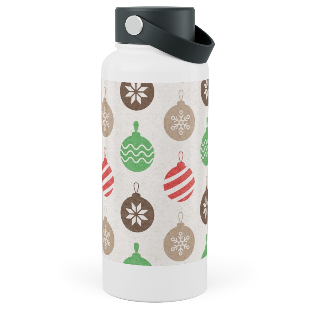 Christmas Ornaments Stainless Steel Wide Mouth Water Bottle, 30oz, Wide Mouth, Multicolor