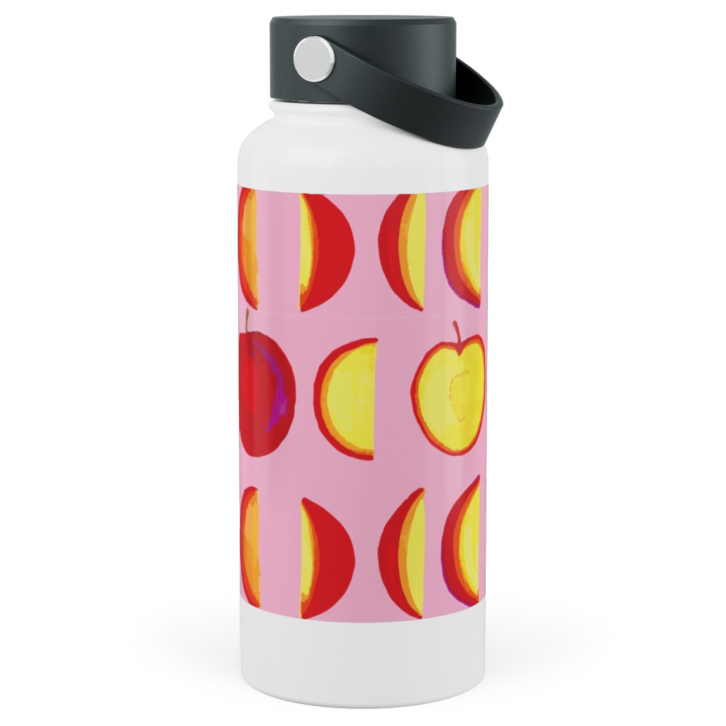 Plum Moon Stainless Steel Wide Mouth Water Bottle, 30oz, Wide Mouth, Pink, Bright Pink
