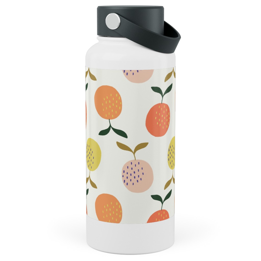 Little Oranges - Multi Stainless Steel Wide Mouth Water Bottle, 30oz, Wide Mouth, Orange, Orange