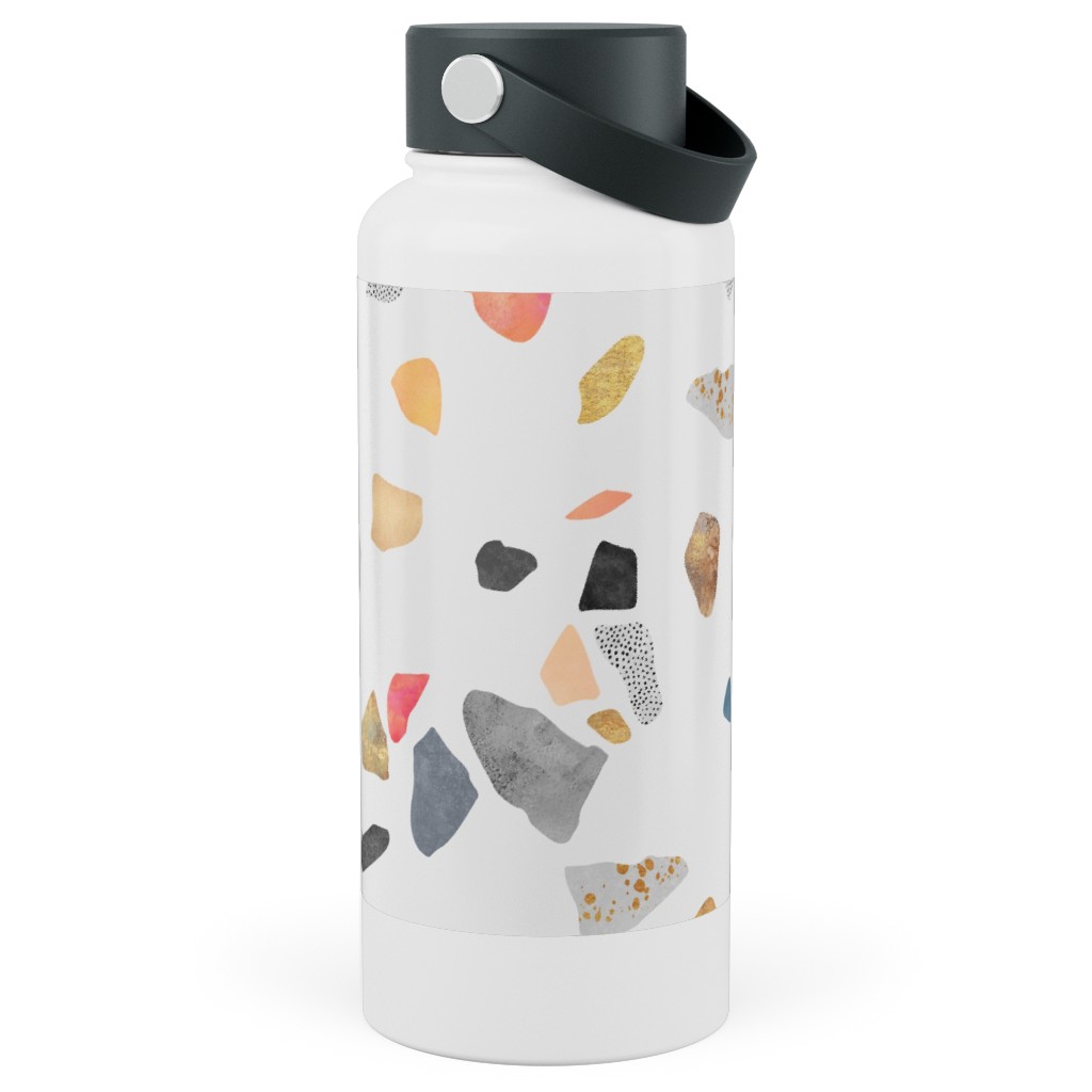 Terrazzo Treasure - Multi Stainless Steel Wide Mouth Water Bottle, 30oz, Wide Mouth, Multicolor