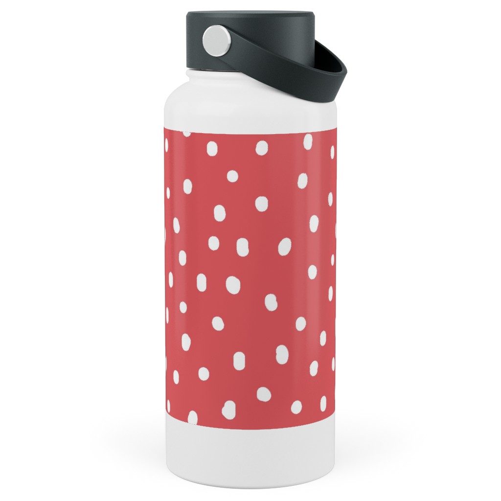 It's Snowing Stainless Steel Wide Mouth Water Bottle, 30oz, Wide Mouth, Red, Flamingo