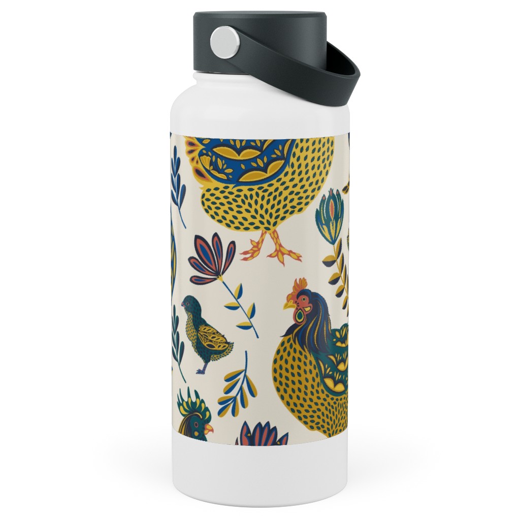 French Farm - Multi Stainless Steel Wide Mouth Water Bottle, 30oz, Wide Mouth, Multicolor