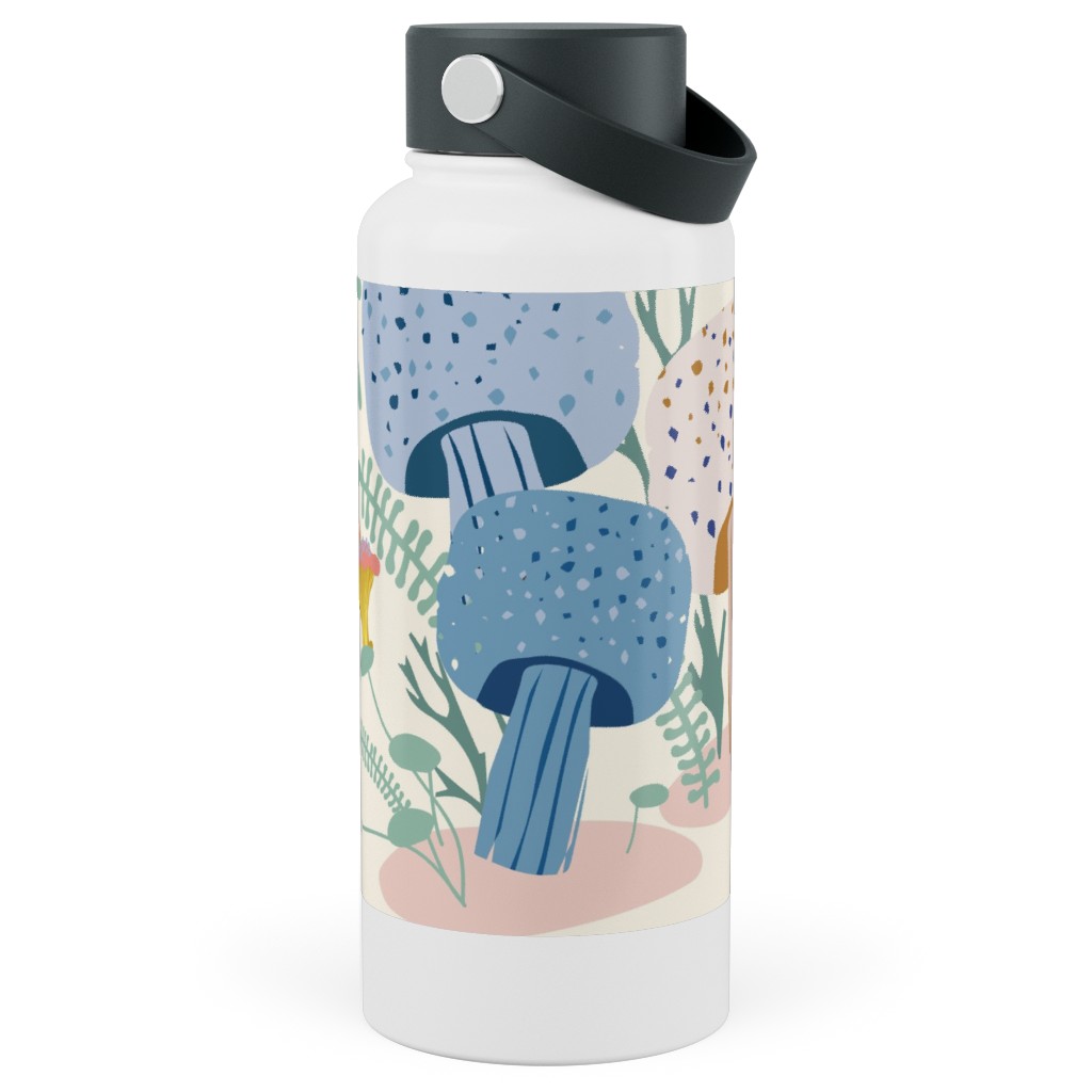 Whimsical Mushroom Village - Multi Stainless Steel Wide Mouth Water Bottle, 30oz, Wide Mouth, Multicolor