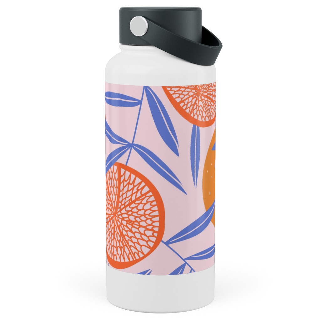 Pop Art Grapefruits - Multi Stainless Steel Wide Mouth Water Bottle, 30oz, Wide Mouth, Orange
