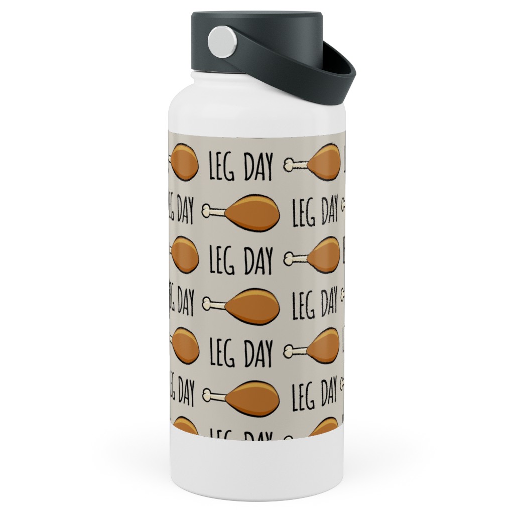 Turkey Legs - Leg Day - Beige Stainless Steel Wide Mouth Water Bottle, 30oz, Wide Mouth, Beige, Pearl