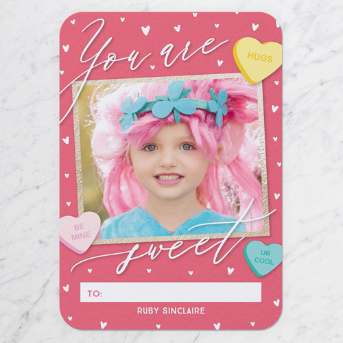 You're Sweet Valentine's Card, Pink, Signature Smooth Cardstock, Rounded