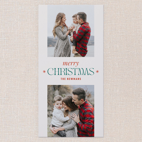 Splendid Seasons Holiday Card, Beige, 4x8 Flat, Christmas, Pearl Shimmer Cardstock, Square, Cream