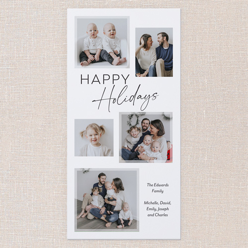 Modern Framing Holiday Card, White, 4x8 Flat, Holiday, Pearl Shimmer Cardstock, Square