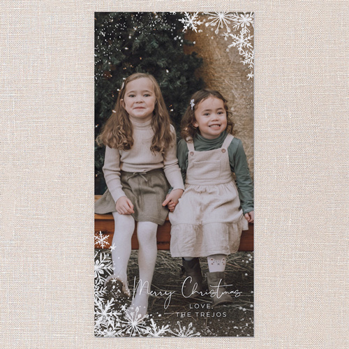 Snowflake Symphony Holiday Card, White, 4x8 Flat, Christmas, Matte, Signature Smooth Cardstock, Square, White