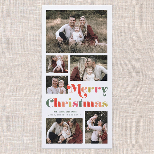 Modern Mosaic Holiday Card, White, 4x8 Flat, Christmas, Matte, Signature Smooth Cardstock, Square, White