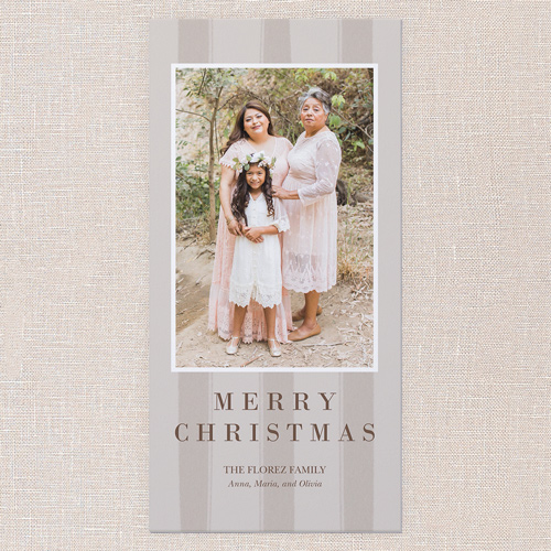Refined Greetings Holiday Card, Beige, 4x8 Flat, Christmas, Matte, Signature Smooth Cardstock, Square, Beige