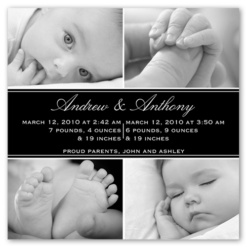 Shutterfly twin birth sales announcements