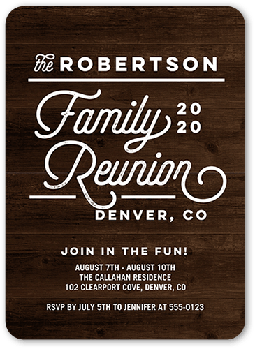 Modern Reunion Party Invitation, Brown, 5x7, Standard Smooth Cardstock, Rounded