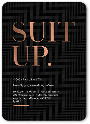 Fancy Up Party Invitation, Beige, 5x7 Flat, 100% Recycled Cardstock ?, Rounded