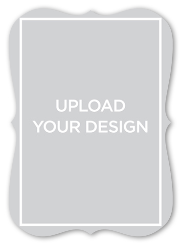 Upload Your Own Design Birthday Invitation, White, Pearl Shimmer Cardstock, Bracket