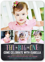 chalkboard celebration girl birthday invitation 5x7 flat
