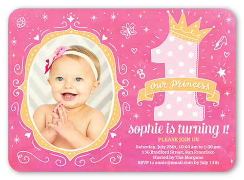 Baby Girl 1St Birthday Invitations 3