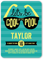 cool by the pool birthday invitation 5x7 flat