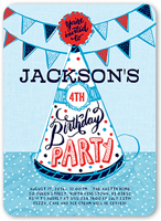 party hat fun boy birthday invitation 5x7 flat