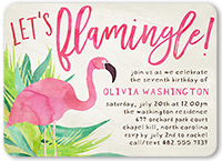 lets flamingle birthday invitation 5x7 flat