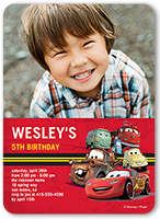 disney pixar cars racetrack birthday invitation 5x7 flat