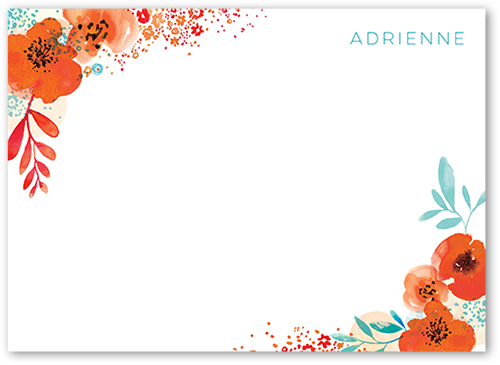 Blooming Bouquet Thank You Card, Orange, 100% Recycled Cardstock , Square