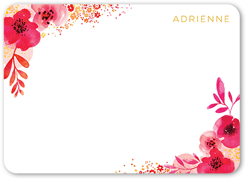 Blooming Bouquet Thank You Card, Pink, Matte, Signature Smooth Cardstock, Rounded