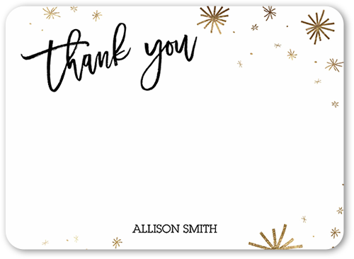 Fabulous Bursts Thank You Card, White, Pearl Shimmer Cardstock, Rounded