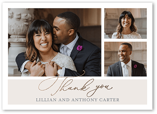 Could Not Wait Thank You Card, Grey, 5x7 Flat, Matte, Signature Smooth Cardstock, Square, Whisper Gray