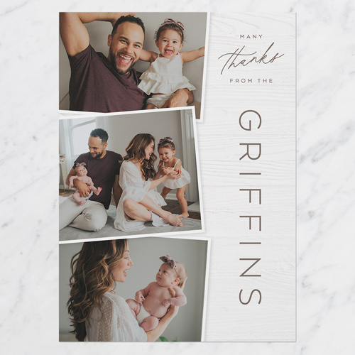 Gratitude Family Thank You Card, White, 5x7 Flat, Standard Smooth Cardstock, Square