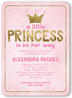 newborn princess baby shower invitation 5x7 flat