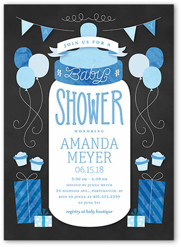 Simple Bottle Boy 5x7 Custom Baby Shower Invitations Shutterfly