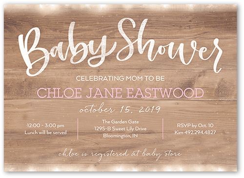 Beaming Celebration Girl Baby Shower Invitation