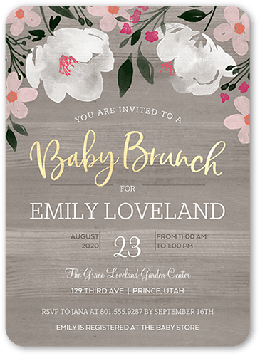 brunch blooms 5x7 stationery card by petite lemon  shutterfly