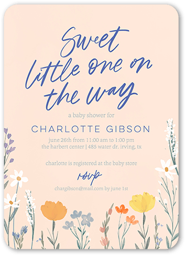 Wild Little One Baby Shower Invitation, Beige, 5x7 Flat, Standard Smooth Cardstock, Rounded